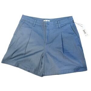 Three Dots Pleat Front Shorts 5.5" Inseam Sz 12 14 Moonlight Blue Preppy Coastal